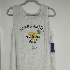 Gray tank top  with Margarita Print
